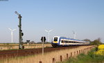 NOB81811 (Westerland(Sylt)-Niebüll) mit Schublok 245 213-4 bei Klanxbüll 8.5.16