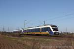 VT 648 444 (NordWestBahn) und VT 648 445 als RE10 in Richtung Düsseldorf Hbf in Meerbusch Osterath, 2.