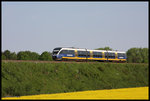 VT 643319 am 13.05.2016 um 10.02 Uhr auf der Rampe bei Wellendorf auf dem Weg nach Bielefeld.