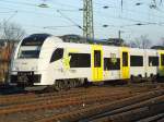 Der neue TransRegio Triebzug von Siemens, der ET 460, der nun zwischen Kln und Koblenz fhrt, hier am 27.12.2008 in Kln Messe/ Deutz.