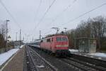 111 112 der TRI schiebt Fuballsonderzug TRI 26759 von Hamm nach Dortmund-Signal-Iduna-Park (Bnen, 22.01.2023) 