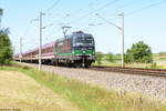 193 266-4 ELL - European Locomotive Leasing für TXL - TX Logistik AG mit dem 1. BVB DFB Pokalfinale 2017 Sonderzug (DPE 1822) von Dortmund nach Berlin Zoo in Nennhausen. Netten Gruß zurück an die Tf´s. 27.05.2017