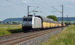 185 539 der TX Logistik führte am 13.06.17 einen Altmannzug durch Retzbach-Zellingen Richtung Gemünden.