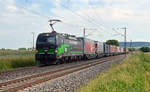 193 265 der TX Logistik führte am 13.06.17 einen KLV-Zug durch Retzbach-Zellingen Richtung Gemünden.