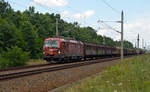 Der Offroad-Vectron der TX 193 555 bespannte am 30.07.17 den leeren Papierzug von Rostock nach Italien.