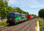   Die für die TX Logistik AG (Troisdorf) fahrende Vectron MS der ELL - European Locomotive Leasing 193 278 (91 80 6193 278-9 D-ELOC) „Say Yes To Europe“ fährt am 01.06.2019 mit