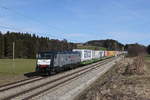 185 408 aus Salzburg kommend am 13. März 2021 bei Grabenstätt im Chiemgau.