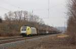 Am 21.02.2012 war 182 511-6 (ES 64 U2-011) mit einem H-Wagen Ganzzug in Richtung Sden unterwegs. Aufgenommen am B Eltmannshausen/Oberhone.