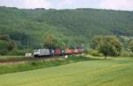 TXL 185 539-4 mit einem Containerzug am 11.06.2013 bei Freden