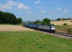 185 407 mit dem Walter-KLV am 18.07.2014 bei Sinngrün.