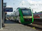 Der LINT VT 258 von Vectus nach Limburg (Lahn) wartet auf Gleis 109 im Hauptbahnhof Koblenz auf Abfahrt.