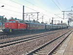 Hier die  Schublok  345 286-9 der WFL  für den Sonderzug der Dampflokfreunde Berlin e.V. am 18. März 2018 aus den Bahnhof Berlin Schönefeld Flughafen.