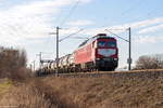 232 527-2 WFL - Wedler Franz Logistik GmbH & Co. KG mit einem Kesselzug aus Premnitz in Nennhausen und fuhr weiter in Richtung Wustermark. 24.02.2019