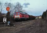 Am 12.03.21 fuhr die 232 283 und 155 159 (der WFL) einen Holzzug von Triptis nach Saalfeld.