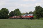 232 356-6 (Wedler Franz Logistik) mit einem Schotterzug in Ratingen Lintorf, 22. Mai 2015