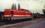 VL 0634 (1956 KHD 56288) der Westflischen Landeseisenbahn um 1980 in Lippstadt. Die WLE erwarb die Lok 1967 von den Holl. Staatsmijnen.
