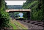 Am 9.8.2015 bot sich mir bei Vorbeifahrt des ET 016 der Westfalenbahn in Richtung Osnabrück um 14.30 Uhr dieses veränderte Motiv am nördlichen Tunneleinschnitt von Lengerich.