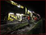 Wiebe Bauzug bei seiner Nchtlichen Arbeit auf dem Wilhelmshavener Industriegleis.16/04/10 2:00Uhr 4,0 C  