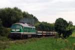 232 429 (V300 004) der Wismut mit G 66243 vor Frankenau (23.07.2007)