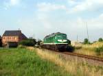 232 429 (V300 004) der Wismut mit G 66233 in Lumpzig (25.07.2006)