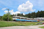 Nachschuss auf den Triebwagen 16, der sich zusammen mit Triebwagen 15 auf der Taöfahrt gen Garmisch-Partenkirchen befindet.