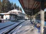 Zwei Triebwagen im Bahnhof Eibsee am 30.1.2011.