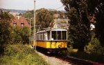 Tw 105 und Vorstellwagen 120 auf Talfahrt Richtung Marienplatz (Mai 1978)