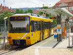 Zacke-Triebwagen 1003  Helene  steht als Linie 10 nach Degerloch auf dem Marienplatz, 09.06.2018.