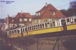 Die alte Zahnradbahn ( Zacke ) mit zwei Anhngern im Jahre 1965 zwischen Marienplatz und Stuttgart-Degerloch, damals noch als Linie 30.