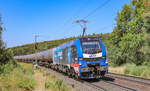 159 208 der BSAS mit einem Kesselwagenzug am 07.08.2020 bei Fulda