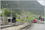 Bahnhof Oberwald, Ausgangspunkt des Autoverlades durch den gut 15km langen ...