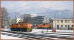 Gm 4/4 241 und Gm 3/3 232 in Landquart (12.02.2010) ...