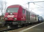 OHE 270 081 muss auf einer Testfahrt mit 2 Voith ...