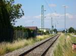 Der elektrifizierte Teil der Burgenlandbahn endet kurz nach dem Bahnhof ...