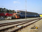 Eine Köf und ein TEN Schlafwagen,am 23.September 2020,abgestellt in Padborg.