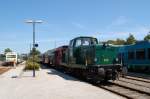 DSB MT 152 ist gerade mit ihrem Sonderzug aus der Kaserne von Oksbl in Varde eingetroffen.