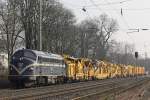 Die Nohab MY 1147 fuhr am 13.3.12 mit einem Strabagbauzug durch Ratingen-Lintorf.