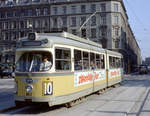 København / Kopenhagen Københavns Sporveje SL 10 (DÜWAG-GT6 862) Nørrebro, Tagensvej / Blegdamsvej im September 1968.