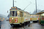 København / Kopenhagen Københavns Sporveje SL 2 (Tw 508 + Bw 15xx) København S, Sundbyvester, Sundbyvester Plads (Endstation) im November 1968.