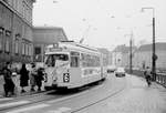 København / Kopenhagen Københavns Sporveje SL 6 (DÜWAG-GT6 875) København K, Slotsholmen, Vindebrogade / Højbro am 15. Januar 1969. - Scan eines S/W-Negativs. Film: Ilford HP4.