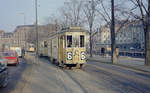 København / Kopenhagen Københavns Sporveje SL 6 (Tw 576 + Bw 1512) København K, Slotsholmen, Christiansborg Slotsplads am 3. März 1969. - Scan eines Farbnegativs. Film: Kodak Kodacolor X.