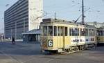 København / Kopenhagen Københavns Sporveje SL 6 (Tw 576 + Bw 1512) København Ø, Østerbro, Lyngbyvej / Hans Knudsens Plads am 3. März 1969. 