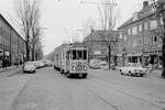 København / Kopenhagen Københavns Sporveje SL 2 (Tw 567 + Bw 15xx) København S, Sundby, Amagerbrogade / Funkiavej / Amsterdamvej im April 1969.