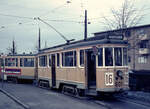 København / Kopenhagen Københavns Sporveje SL 16 (Großraumtriebwagen 601) København NV, Emdrup, Emdrupvej im März 1970.