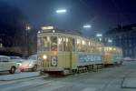 København / Kopenhagen Københavns Sporveje SL 6 (Tw 574 + Bw 15xx) Kongens Nytorv im Dezember 1968.