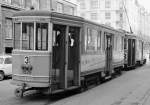 København / Kopenhagen SL 3 (Bw 1526) Østerbro, Marstalsgade / Strandboulevarden im März 1968.