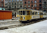 København / Kopenhagen Københavns Sporveje SL 3 (Tw 575 + Bw 15xx) Østerbro, Melchiors Plads im April 1968.