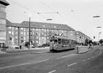 København / Kopenhagen Københavns Sporveje SL 10 (DÜWAG-GT6 848) Bispebjerg (København NV), Tagensvej / Tuborgvej im Juni 1968.