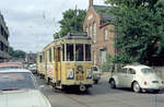 København / Kopenhagen Københavns Sporveje SL 10 (Tw 610 + Bw 15xx) Valby, Valby Tingsted im Juli 1968.