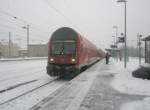 Hier ein RE3 von Elsterwerda nach Stralsund, bei der Einfahrt ...